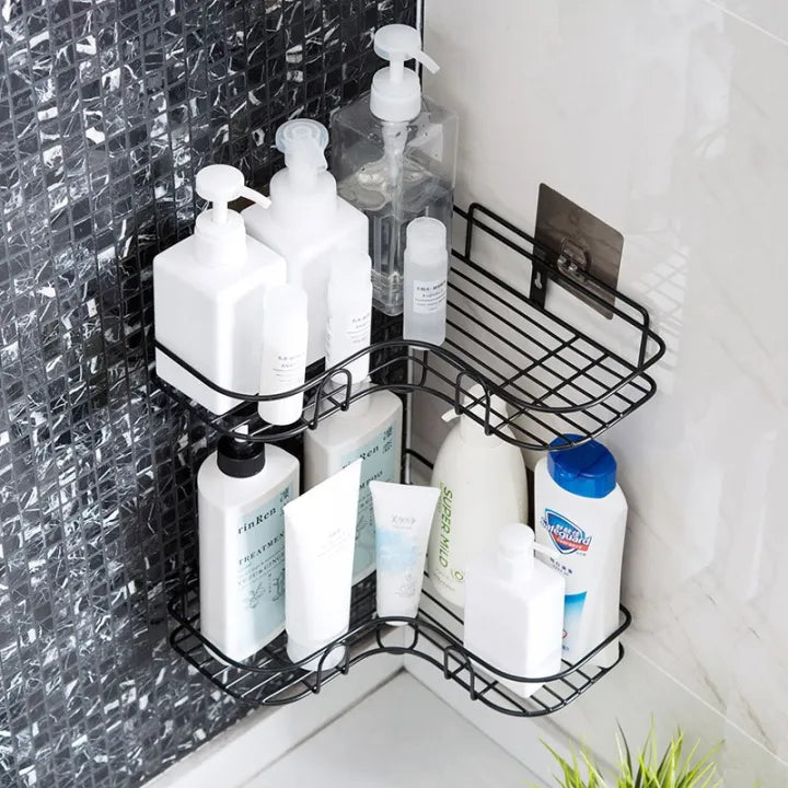 2PCs Corner Shower Caddy, No Drilling Wall Mounted, Rustproof Bathroom Shelf Organi.