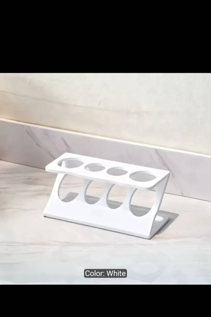 Countertop Toothbrush Holder – Multi-Functional Bathroom Organizer & Travel Toothbrush Stand | Available in White & Black