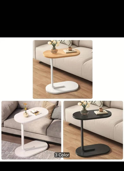Modern C-Shaped Side Table – Sofa & Bed Laptop Tray | Waterproof MDF & Steel Frame Couch Table for Living Room & Bedroom