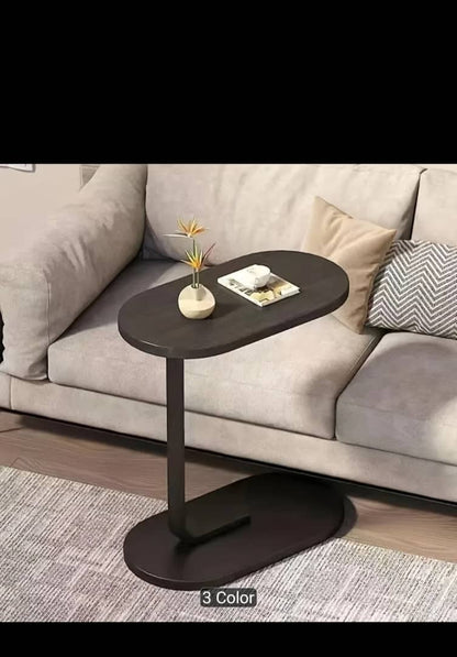 Modern C-Shaped Side Table – Sofa & Bed Laptop Tray | Waterproof MDF & Steel Frame Couch Table for Living Room & Bedroom
