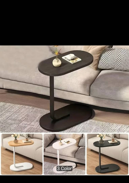 Modern C-Shaped Side Table – Sofa & Bed Laptop Tray | Waterproof MDF & Steel Frame Couch Table for Living Room & Bedroom
