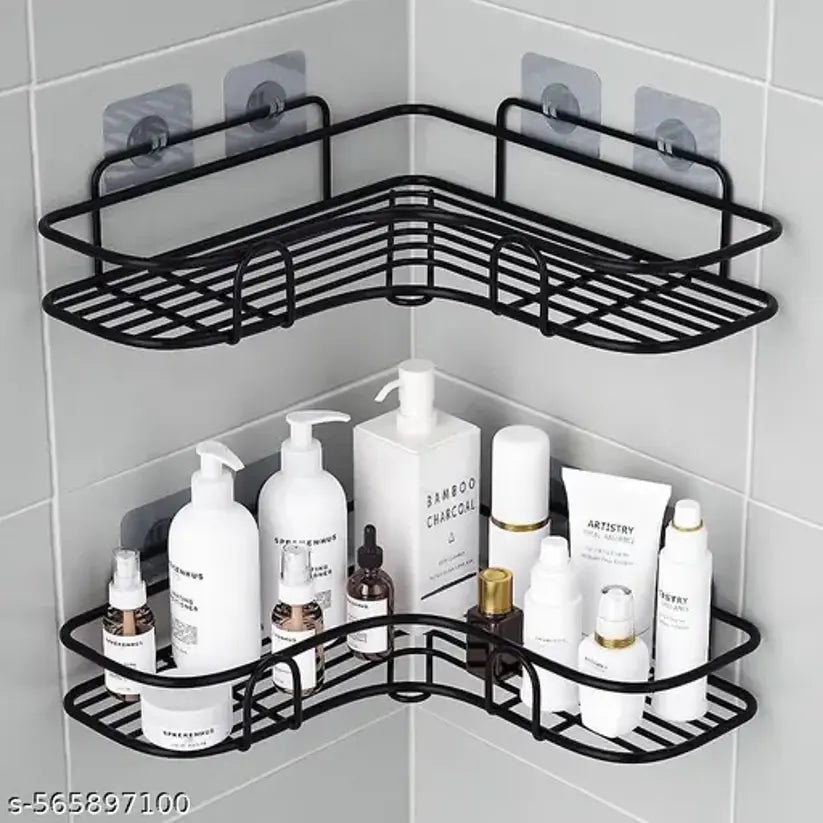 2PCs Corner Shower Caddy, No Drilling Wall Mounted, Rustproof Bathroom Shelf Organi.