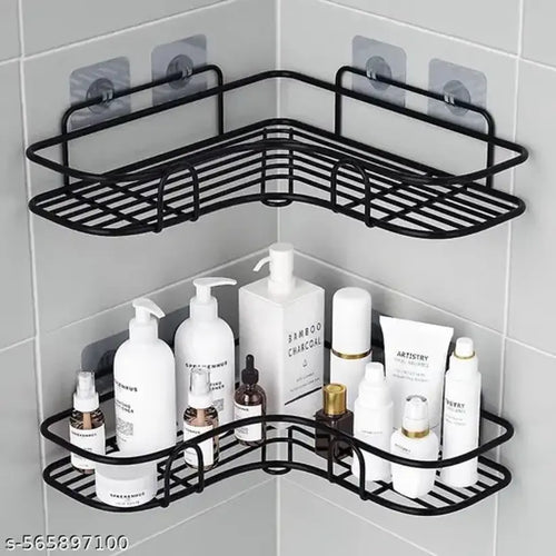 2PCs Corner Shower Caddy, No Drilling Wall Mounted, Rustproof Bathroom Shelf Organi.