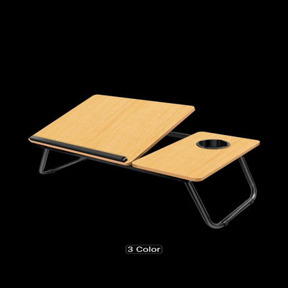 Foldable Laptop Desk – Adjustable Height & Angle Bed Table | Portable Lap Desk for Bed, Sofa & Couch | Breakfast Tray & Cup Slot, Reading & Writing Stand