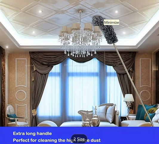 280cm Extendable Feather Duster Telescopic Magic Dust Brush Long Reach Handle, Reus... Default.